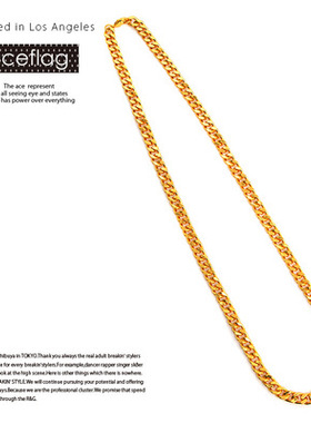 加厚电镀嘻哈风情侣金项链