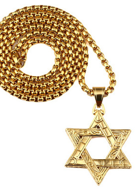 钛钢男士霸气风挂饰五角星吊坠