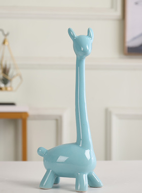 房间简约现代陶瓷小鹿装饰品摆件