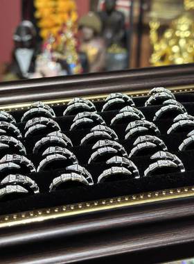 泰国特色 婆属娜迦蛇骨戒指 镶嵌钻戒正品