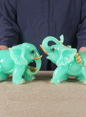 树脂入伙礼物新中式酒柜大象摆件
