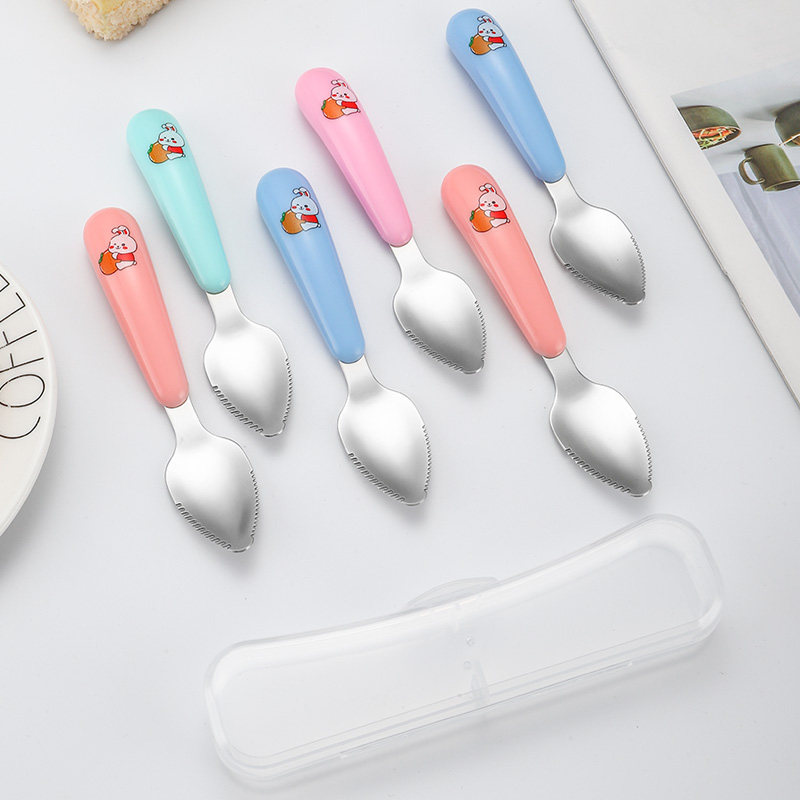 卡通兔子婴幼儿刮泥勺子宝宝刮水果泥勺挖熟食泥神器儿童辅食刮勺,淘宝优惠券,粉丝福利购,淘宝优惠卷