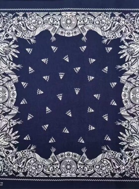 25SS 日系 KAPITAL 复古嘻哈印花棉质大方巾男女同款休闲领巾头巾