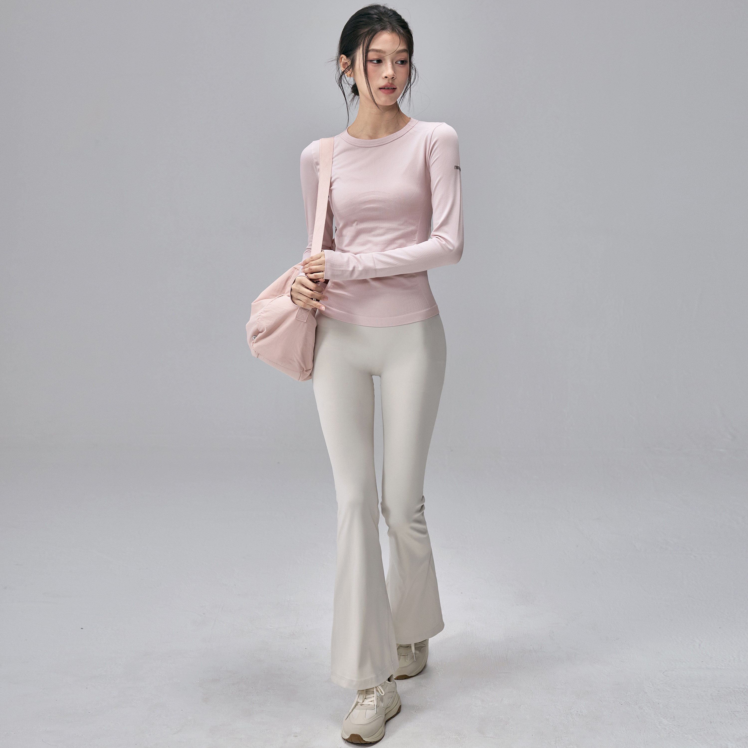 健身女孩修身速干瑜伽服长袖显瘦普拉提训练套装无缝跑步运动上衣,淘宝优惠券,粉丝福利购,淘宝优惠卷