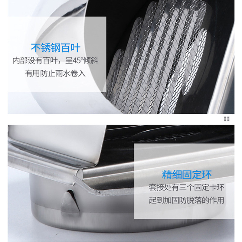 加厚不锈钢U型通风口耐高温排气帽防鼠虫防锈透气排风口不易变形