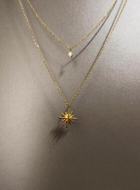 Sage Vintage古着 Six-pointed zircon项链