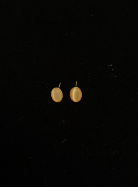 Sage Vintage古着Glass Cat's Eye Earrings猫眼石耳环耳饰
