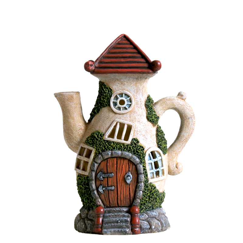 花园装饰庭院创意户外树脂工艺品摆件壶形太阳能灯农家园造景摆设 - 图3