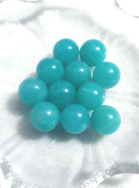 天然莫桑比克玉化天河11mm石圆珠手工DIY项链手链单珠配件