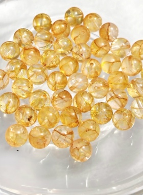 禧芙蓉XFORO冰透黄金胶花黄胶花锦鲤胶花8mm圆珠串珠手工DIY配件