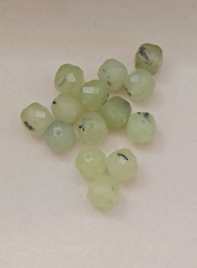 禧芙蓉XFORO水晶绿葡萄石切面散珠圆珠DIY手工串珠配件