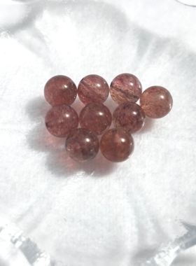 天然鸽血红草莓晶手链8.5mm手链串珠链单珠散件配珠