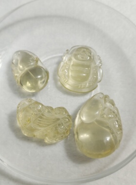 禧芙蓉XFORO柠檬黄水晶手工雕刻弥勒佛葫芦项链吊坠