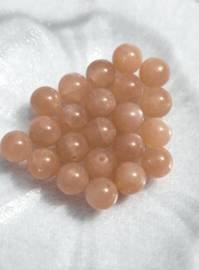 天然奶茶月光石 橙月光8mm圆珠手链散珠配件单珠