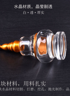 高档白水晶双层密封舍利塔摆件