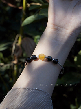 六芒星手链纯银月光石绿幽灵女