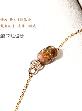 高级黑骨干貔貅手绳情侣款一对