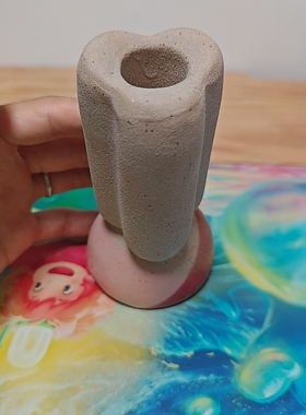 磨砂三角北欧简约陶瓷烛台个性蜡烛台装饰品客厅餐桌台面烛光晚餐