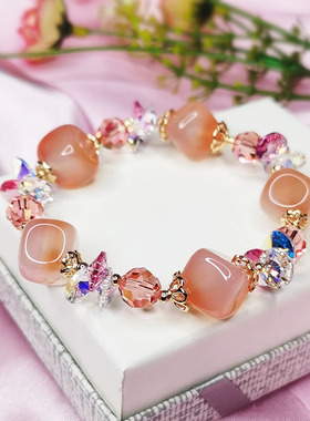 水晶玛瑙流苏原创设计风饰品手串
