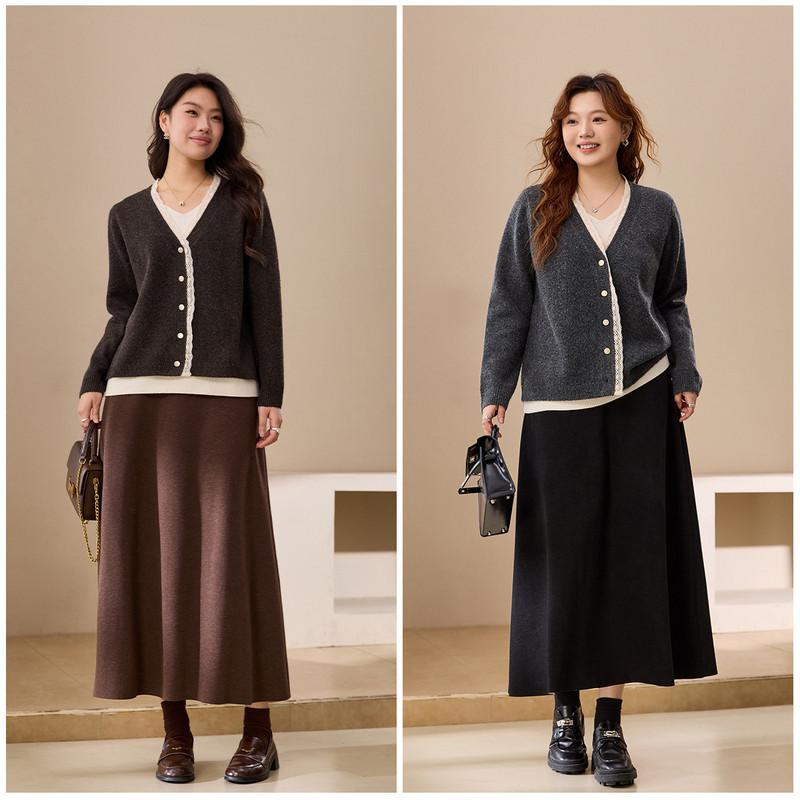 【温柔风别致花边毛衣】纤莉秀大码女装时尚气质上衣胖mm冬装新款,淘宝优惠券,粉丝福利购,淘宝优惠卷