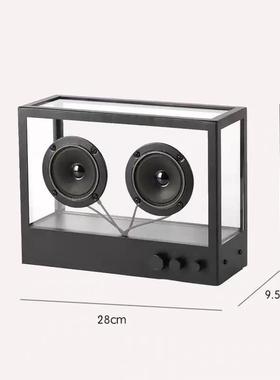 中古原木风样板房书柜手工主题音响皮包针线木马组合装饰摆件