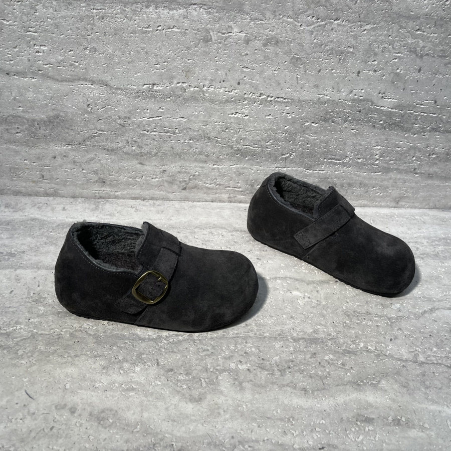 欧洲站女鞋2025冬季新款欧货真皮牛反绒加绒保暖平底穆勒鞋棉鞋女,淘宝优惠券,粉丝福利购,淘宝优惠卷