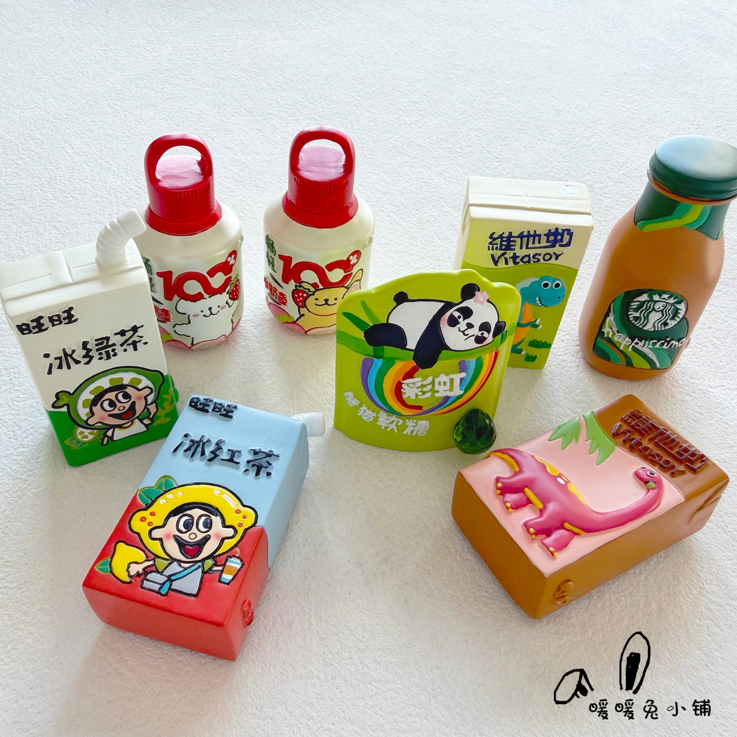 暖暖兔创意可爱卡通食玩食物零食树脂立体冰箱贴磁贴家居装饰,淘宝优惠券,粉丝福利购,淘宝优惠卷