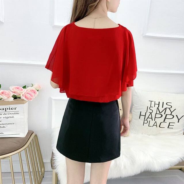ໃຫມ່ພາກຮຽນ spring ແລະ summer plus size ຂອງແມ່ຍິງໄຂມັນ MM ເສື້ອ chiffon ສະບັບພາສາເກົາຫຼີວ່າງແລະ slimming ເພື່ອປົກຫຸ້ມທ້ອງແລະເສື້ອແມ່ຄົນອັບເດດ: