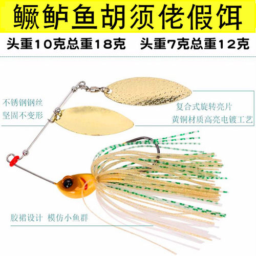 jig路亚饵胡须佬复合亮片旋转金属10克18g钓翘嘴鳜鲈黑鱼专用假饵 - 图0