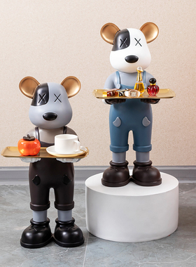 网红暴力熊摆件轻奢家居客厅大型落地托盘电视柜沙发旁边软装饰品