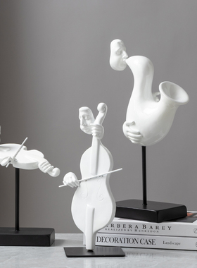 北欧风格简约创意摆件客厅书房装饰柜摆设装饰品抽象音乐人物摆件