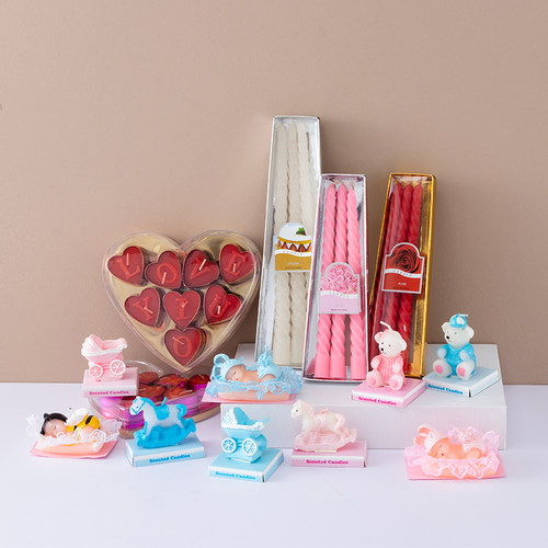 欧式螺纹蜡烛婚庆烛光晚餐节日螺旋式长杆蜡烛多色浪漫家居摆件 - 图1