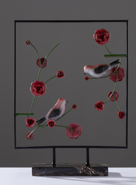 新中式摆件鸟语花香客厅书房电视柜玄关家居装饰用品乔迁新居礼品