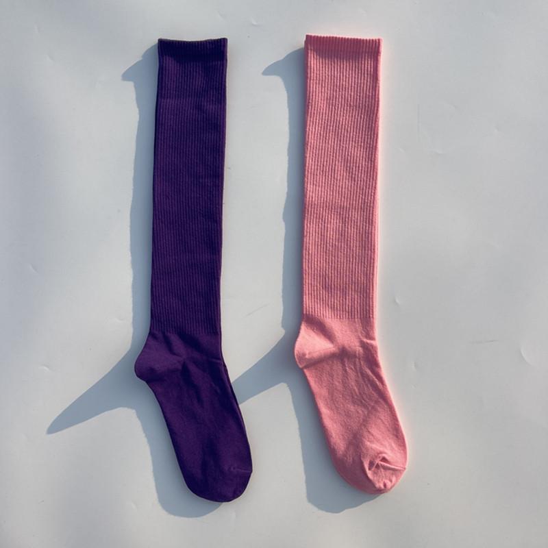 2双紫粉纯色超火多巴胺百搭潮ins网红男女中筒袜子街舞过膝长棉袜,淘宝优惠券,粉丝福利购,淘宝优惠卷