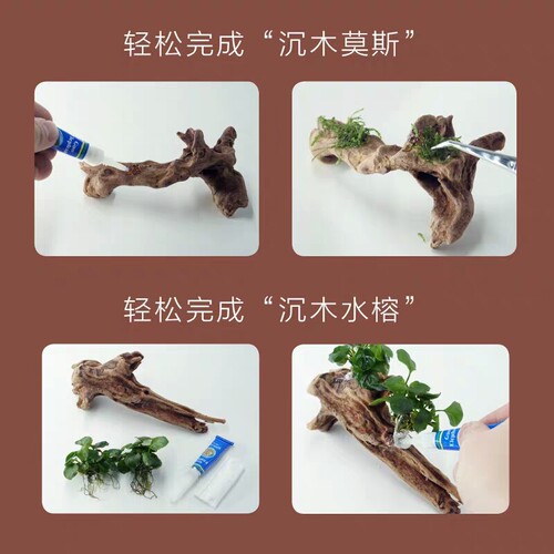 国象水草胶莫斯鱼缸造景结构骨架慕斯透明水族专用胶 - 图1