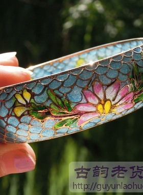 【腕上的美】 正宗老北京景泰蓝（库存老货）老透明蓝 脱胎手镯