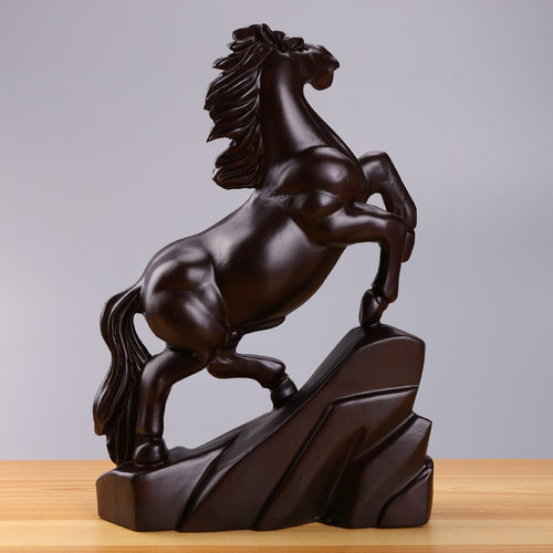 红花梨实木马摆件动物生肖木雕马中式家居办公室木质工艺品 - 图1