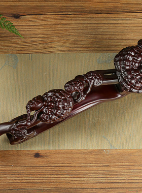 实木雕如意摆件乔迁新居礼品客厅酒柜装饰品博古架玄关电视柜新房