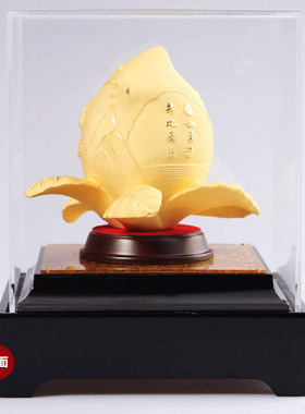 高档绒沙金寿桃摆件大寿贺寿