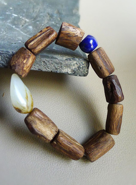 和田籽料独籽手串手链沉香青金石