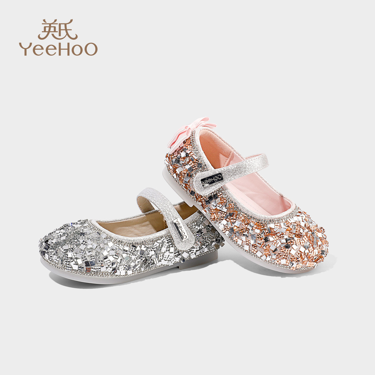 英氏童鞋女童公主鞋秋季新款百搭小女孩舞蹈鞋水晶软底儿童演出鞋,淘宝优惠券,粉丝福利购,淘宝优惠卷