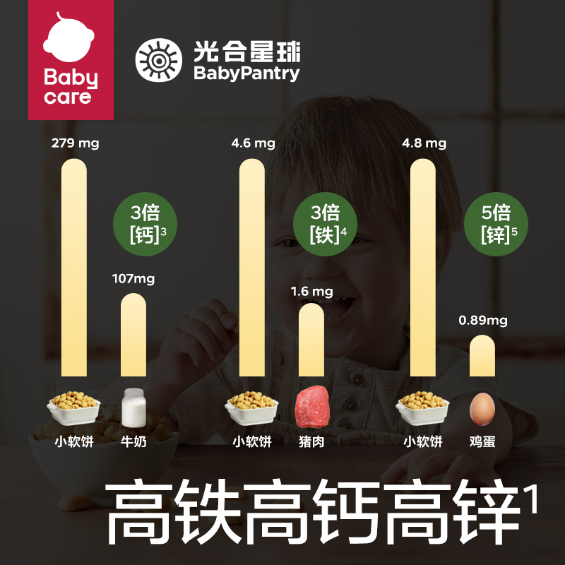 babycare软饼光合星球辅食零食儿童芝士饼干高钙牛奶棒奶片3盒 - 图1