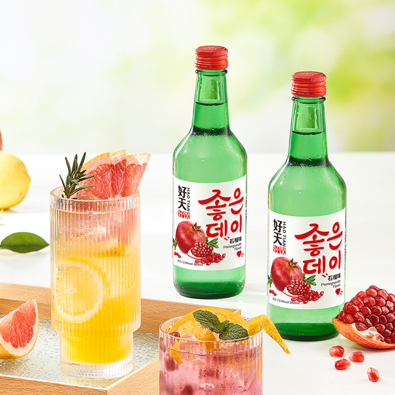 韩国进口好天好饮石榴味果味烧酒360ml*4瓶聚会聚餐小酌,淘宝优惠券,粉丝福利购,淘宝优惠卷