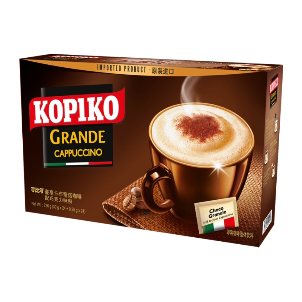 KOPIKO 可比可速溶咖啡卡布奇诺咖啡30.25g*24包三合一咖啡