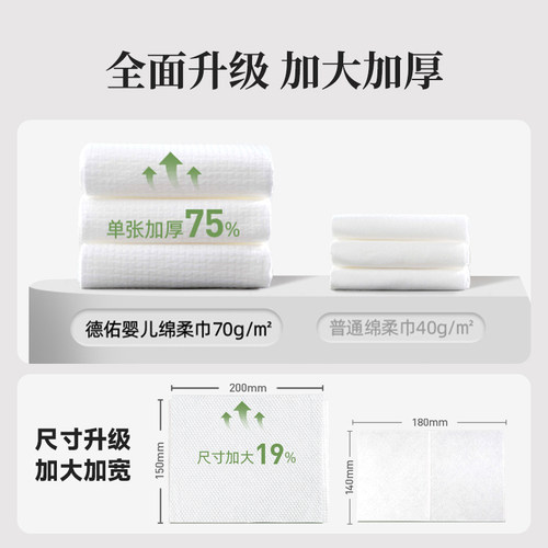 德佑悬挂绵柔巾干湿两用非棉柔巾湿纸巾新生婴儿专用洗脸巾 - 图1