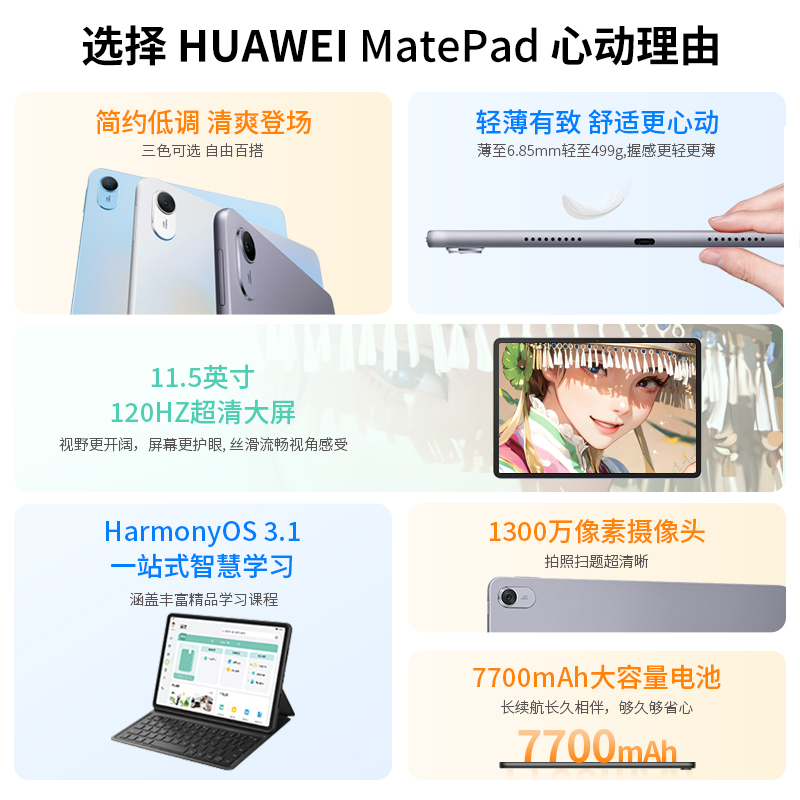 【所有女生直播间】华为平板电脑MatePad11.5英寸2023新款柔光版 - 图1