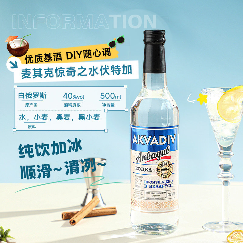 惊奇之水伏特加vodka调酒基酒洋酒烈酒白俄罗斯原瓶进口,淘宝优惠券,粉丝福利购,淘宝优惠卷