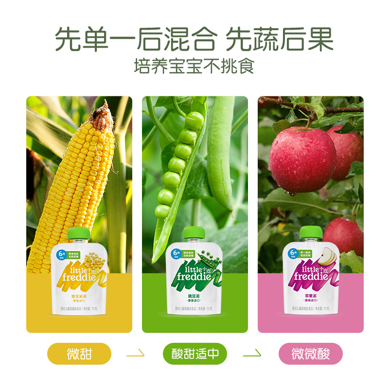 【包邮】小皮欧洲进口甜玉米泥70g辅食宝宝营养果泥营养蔬菜泥 - 图1