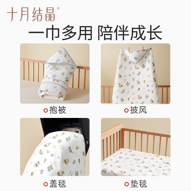 十月结晶婴儿抱被新生儿包被纯棉A类产房初生儿新生宝宝包单春夏 - 图3