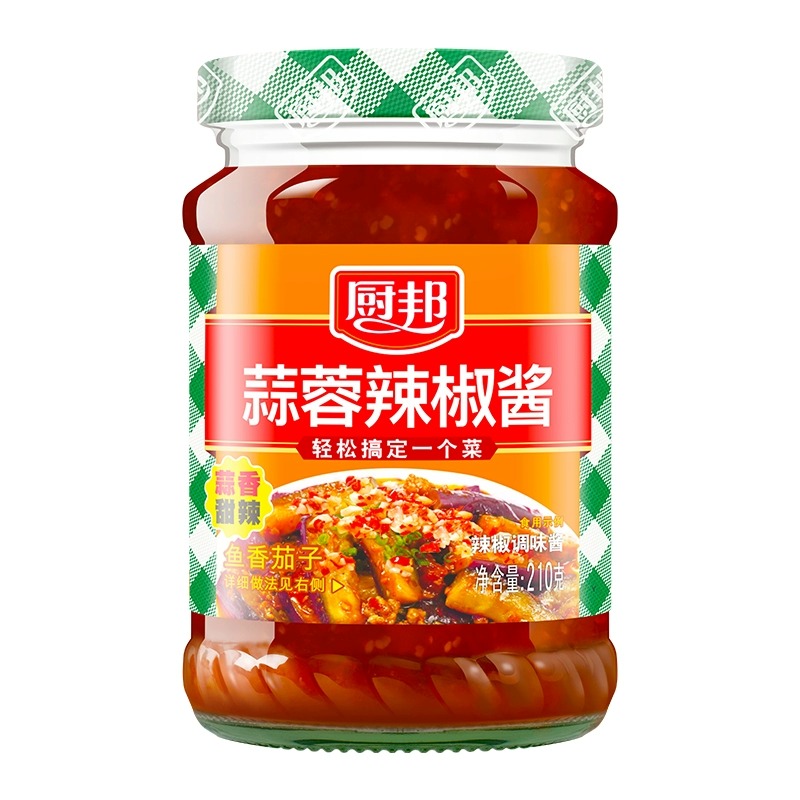 厨邦蒜蓉辣椒酱210g拌面酱料调料调味品剁椒香辣酱拌饭酱家用下饭 - 图0